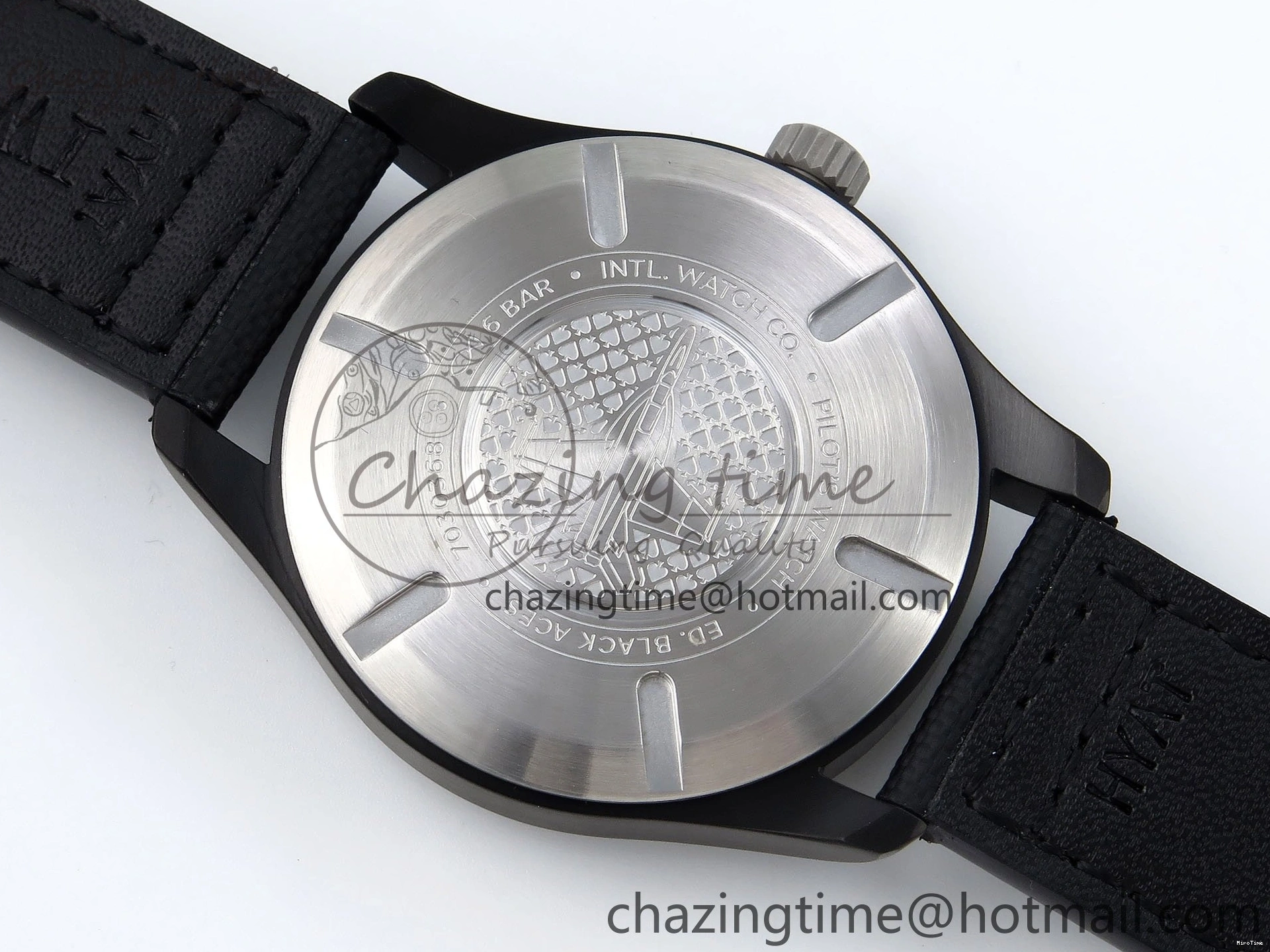 MIROTIME 0129 Pilot Black Ace BLSF 1:1 Best Edition White Lume Dial on Black Nylon Strap MIYOTA OnTrend 7021